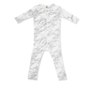 BabyBreez Carrara Marble Luxe Sleeper/Romper - 0-3 Months
